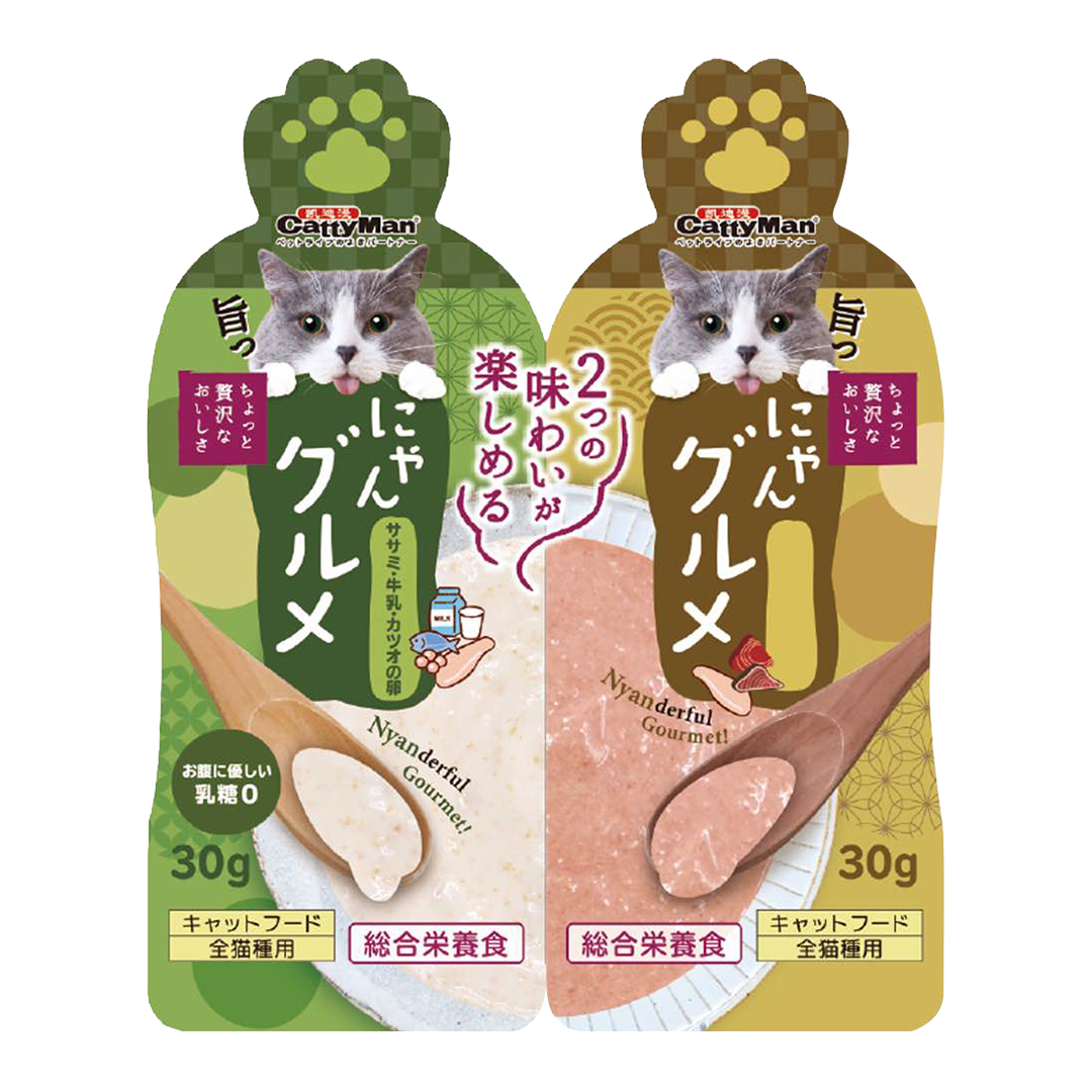 Cattyman Complete Twin Pouch Tuna Chicken Bonito Chicken Milk Fish Roe Cat Treats 60g | Cat Treats | Cat Snacks BUY1TAKE1 (Expiry date Dec. 25, 2025)