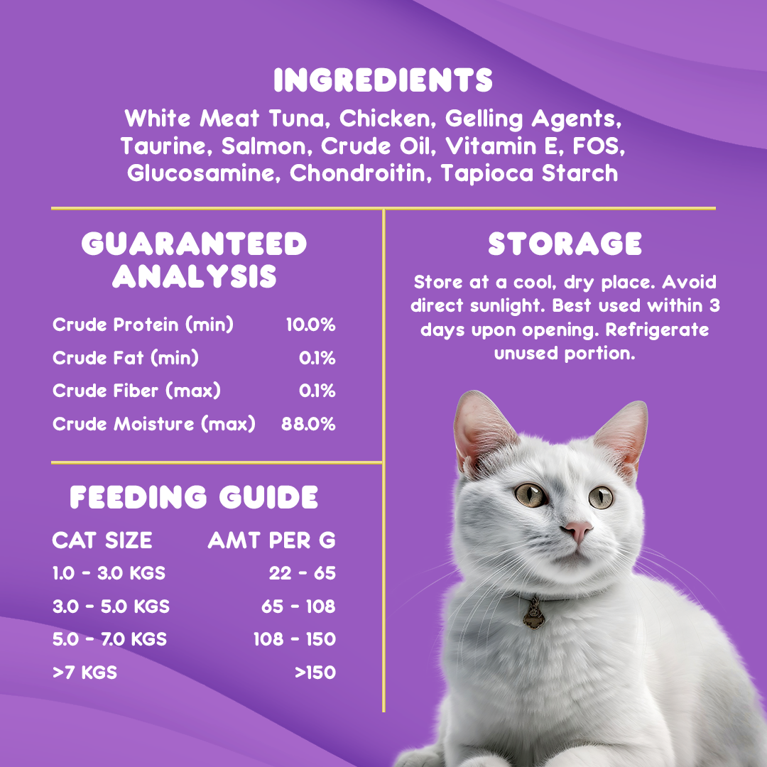 Okiko White Tuna Meat Topping Chicken in Soft Jelly 70g | Cat Food (5pcs. for P120) (Save P105) (Expiry date Nov. 25, 2025)