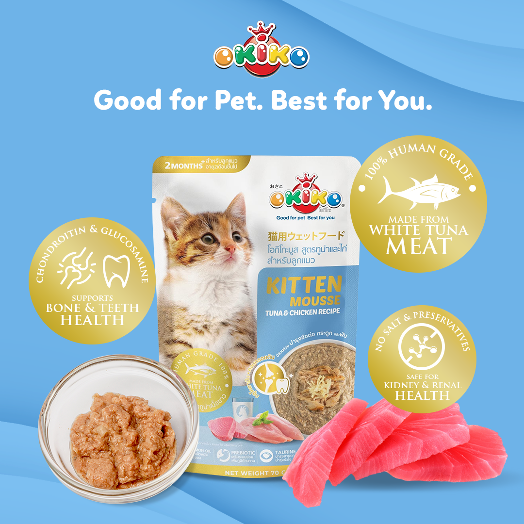 Okiko Kitten Mousse Tuna & Chicken Recipe 70g | Cat Food (5pcs. for P120) (Save P105) Expiration 10/25/2025