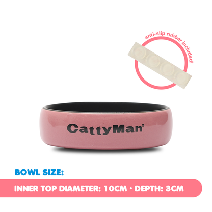 Cattyman Easy Wash Round Bowl Cats - Pink