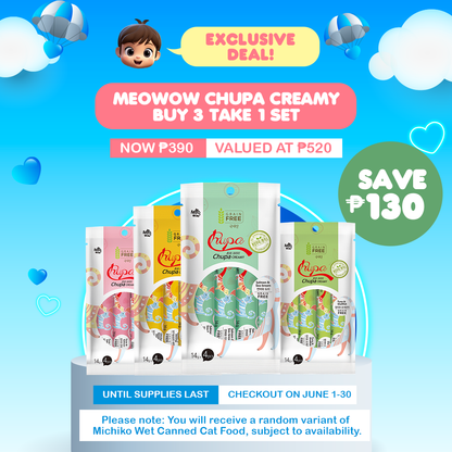 Meowow Chupa Creamy Treats 14g x 4 Buy 3 Get 1