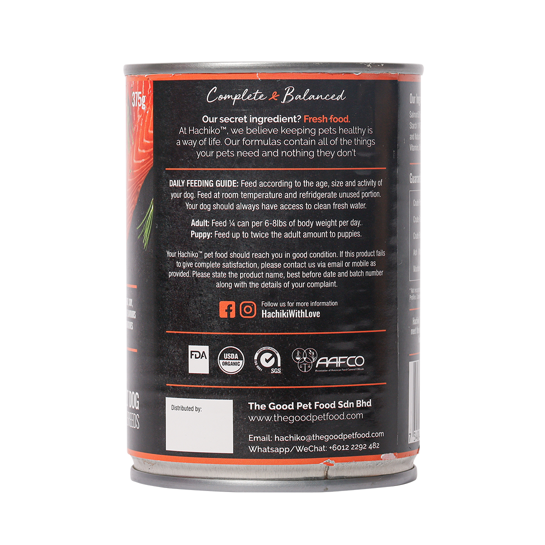 Hachiko Salmon Canned Wet Dog Food (Grain Free)