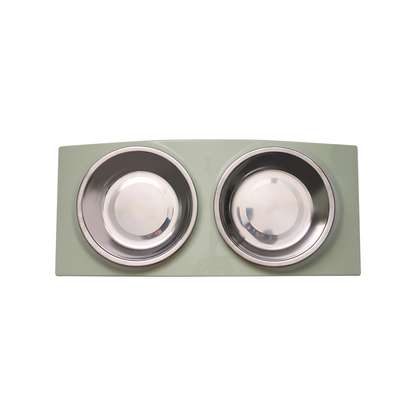 Kochi Pets Arch Double Pet Bowl Green