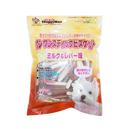 Doggyman Bowwow Stick Biscuits Milk & Chicken Liver 180g