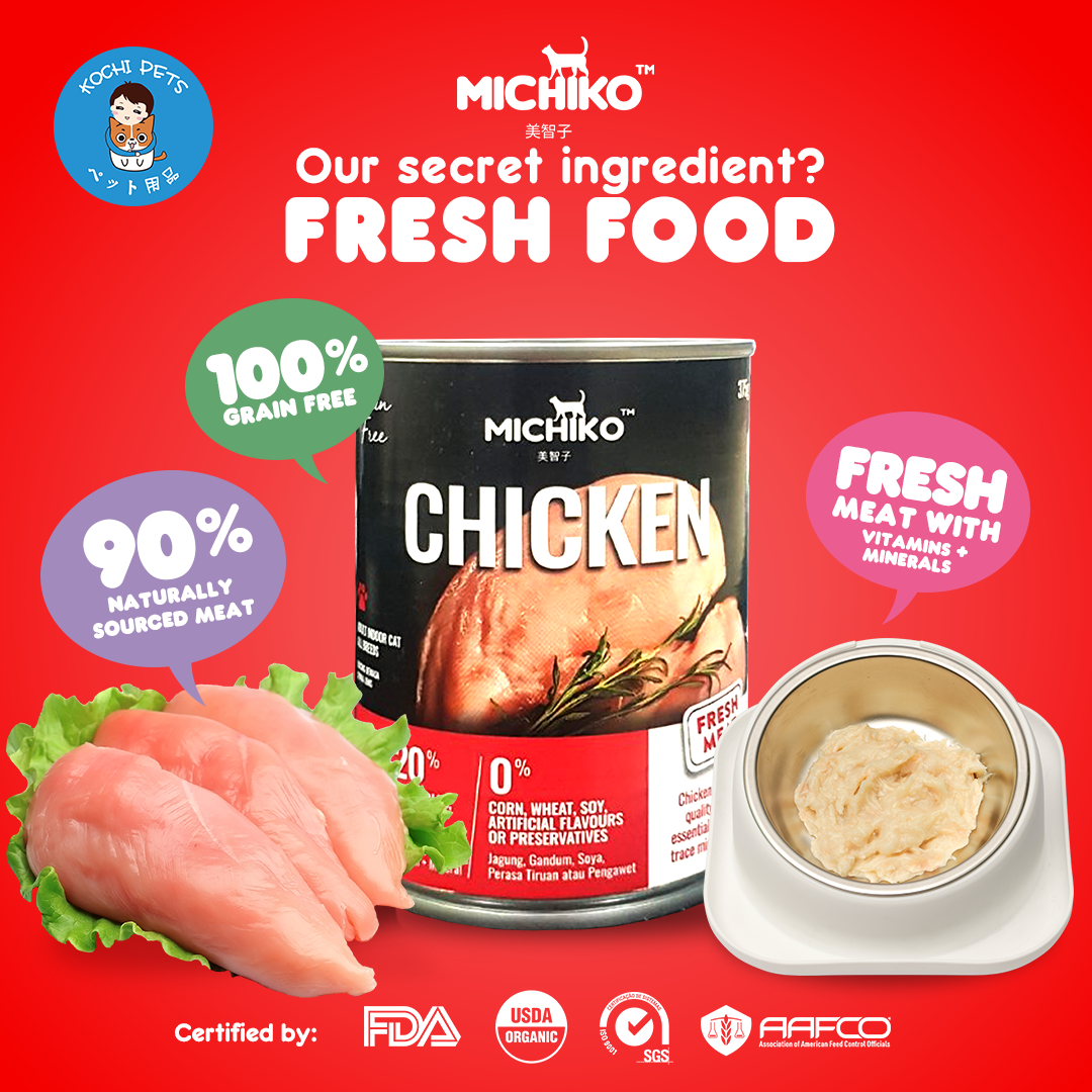 Michiko Chicken Canned Wet Cat Food (Grain Free) 375g