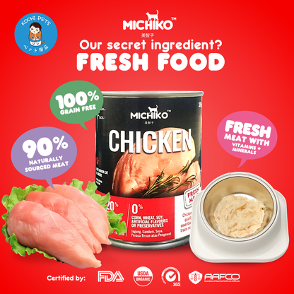 Michiko Chicken Canned Wet Cat Food (Grain Free) 375g