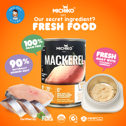 Michiko Mackerel Canned Wet Cat Food (Grain Free) 375g