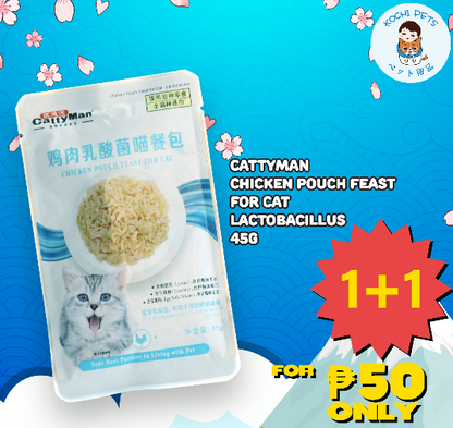 Cattyman Chicken Pouch Feast with Lactobacillus 45g | Cat Food BUY1TAKE1 (Expiry date Dec. 25, 2025)