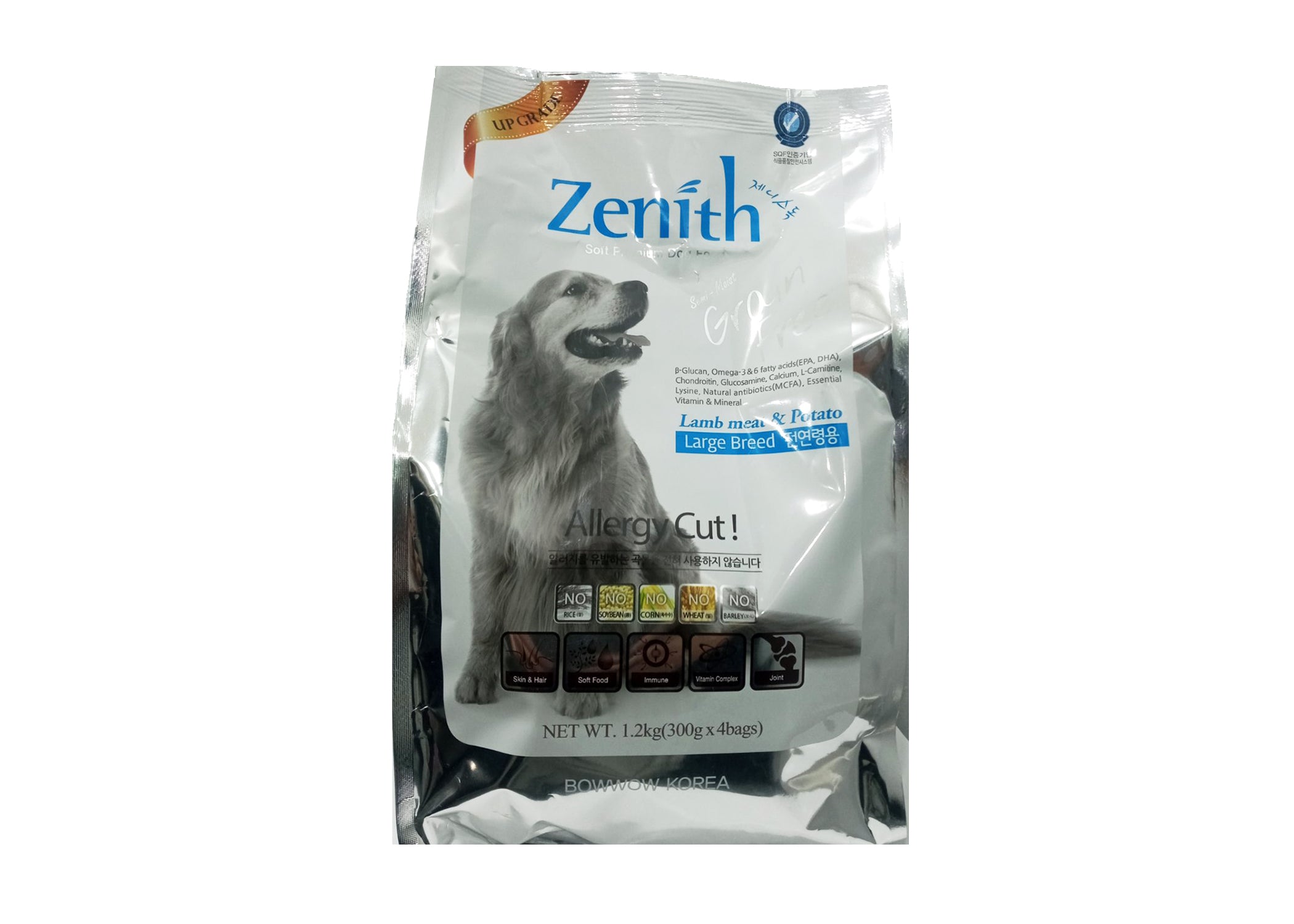 Zenith Grain Free Soft Moist Dog Food Lamb Meat Potato for Large Breed 1.2kg