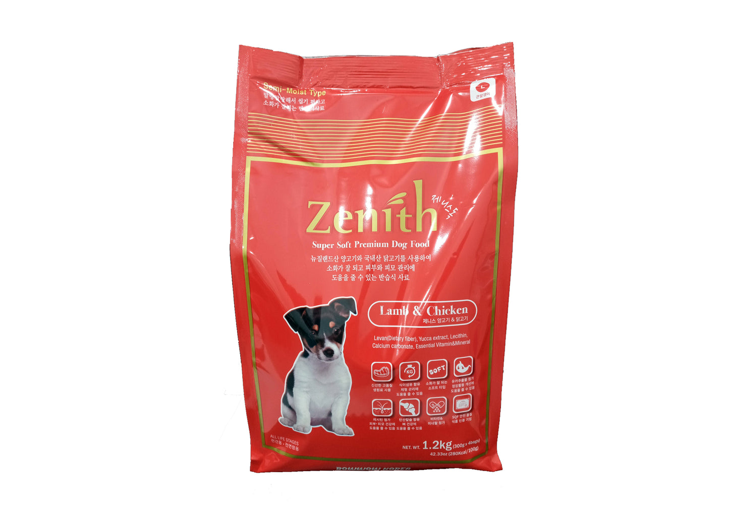 Zenith Premium Soft Type Dog Food Lamb,Chicken & Rice (Red-Regular Size) (1.2kg)